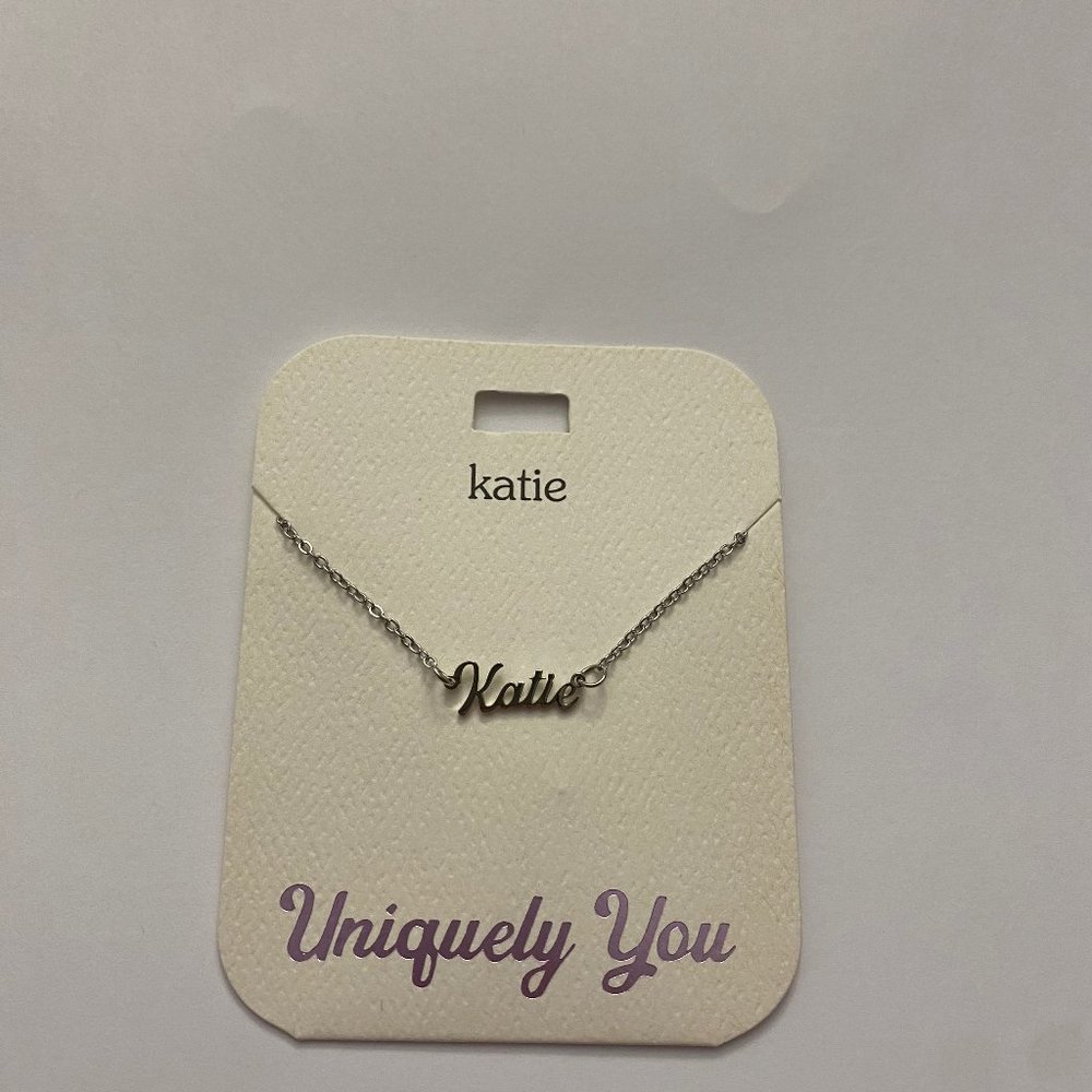 NWT Katie Personalized Name Silver Pendant 16-20" Necklace Uniquely You